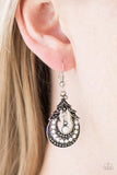 Holi - White Earrings - Paparazzi Accessories Earrings Bedazzle Me Pretty Mobile Fashion Boutique