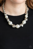 Hollywood HAUTE Spot - White Necklace - Paparazzi Accessories Necklace Bedazzle Me Pretty Mobile Fashion Boutique