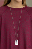 Home Of The Free - Blue Necklace - Paparazzi Accessories Necklace Bedazzle Me Pretty Mobile Fashion Boutique