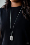 Home Of The Free - White Necklace - Paparazzi Accessories Necklace Bedazzle Me Pretty Mobile Fashion Boutique