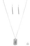 Home Of The Free - White Necklace - Paparazzi Accessories Necklace Bedazzle Me Pretty Mobile Fashion Boutique