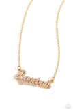 Home Run Haute - Gold Necklace - Paparazzi Accessories Necklace Bedazzle Me Pretty Mobile Fashion Boutique