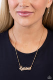 Home Run Haute - Gold Necklace - Paparazzi Accessories Necklace Bedazzle Me Pretty Mobile Fashion Boutique