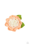 Homegrown Garden - Orange Hair Clip - Paparazzi Accessories Hair Clip Bedazzle Me Pretty Mobile Fashion Boutique