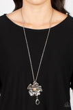 Homegrown Glamour - Silver Lanyard - Paparazzi Accessories Lanyard Bedazzle Me Pretty Mobile Fashion Boutique