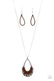 Homespun Artifact - Brown Necklace - Paparazzi Accessories Necklace Bedazzle Me Pretty Mobile Fashion Boutique