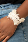 Homespun Hardware - White Bracelet - Paparazzi Accessories Bracelet Bedazzle Me Pretty Mobile Fashion Boutique