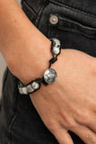 Homespun Stones - White Bracelet - Paparazzi Accessories Bracelet Bedazzle Me Pretty Mobile Fashion Boutique