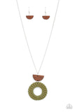 Homespun Stylist - Green Necklace - Paparazzi Accessories Necklace Bedazzle Me Pretty Mobile Fashion Boutique