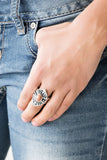 HOMESTEAD For The Weekend - Brown Ring - Paparazzi Accessories Ring Bedazzle Me Pretty Mobile Fashion Boutique