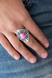 HOMESTEAD For The Weekend - Pink Ring - Paparazzi Accessories Ring Bedazzle Me Pretty Mobile Fashion Boutique