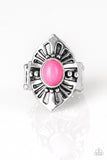 HOMESTEAD For The Weekend - Pink Ring - Paparazzi Accessories Ring Bedazzle Me Pretty Mobile Fashion Boutique