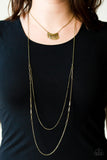 Homestead Harvest - Brass Necklace - Paparazzi Accessories Necklace Bedazzle Me Pretty Mobile Fashion Boutique