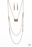 Homestead Harvest - Brass Necklace - Paparazzi Accessories Necklace Bedazzle Me Pretty Mobile Fashion Boutique