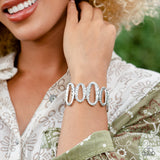 Homestead Heirloom - Silver Bracelet - Paparazzi Accessories Bracelet Bedazzle Me Pretty Mobile Fashion Boutique