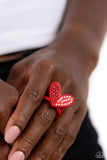 Hometown Heart - Red Ring - Paparazzi Accessories Ring Bedazzle Me Pretty Mobile Fashion Boutique