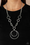 HOOP du Jour - Silver Necklace - Paparazzi Accessories Necklace Bedazzle Me Pretty Mobile Fashion Boutique