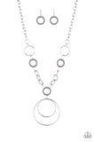 HOOP du Jour - Silver Necklace - Paparazzi Accessories Necklace Bedazzle Me Pretty Mobile Fashion Boutique