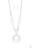 HOOP du Jour - White Necklace - Paparazzi Accessories Necklace Bedazzle Me Pretty Mobile Fashion Boutique