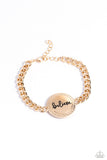 Hope and Faith - Gold Bracelet - Paparazzi Accessories Bracelet Bedazzle Me Pretty Mobile Fashion Boutique