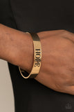 Hope Makes The World Go Round - Gold Bracelet - Paparazzi Accessories Bracelet Bedazzle Me Pretty Mobile Fashion Boutique