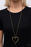 Hopelessly In Love - Brass Necklace - Paparazzi Accessories Necklace Bedazzle Me Pretty Mobile Fashion Boutique