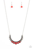 Horseshoe Bend - Red Necklace - Paparazzi Accessories Necklace Bedazzle Me Pretty Mobile Fashion Boutique