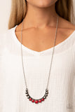 Horseshoe Bend - Red Necklace - Paparazzi Accessories Necklace Bedazzle Me Pretty Mobile Fashion Boutique