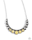 Horseshoe Bend - Yellow Necklace - Paparazzi Accessories Necklace Bedazzle Me Pretty Mobile Fashion Boutique