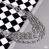 House of CHAIN - Silver Necklace - Paparazzi Accessories Necklace Bedazzle Me Pretty Mobile Fashion Boutique