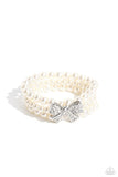 How Do You Do? - White Bracelet - Paparazzi Accessories Bracelet Bedazzle Me Pretty Mobile Fashion Boutique