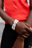 How Do You Do? - White Bracelet - Paparazzi Accessories Bracelet Bedazzle Me Pretty Mobile Fashion Boutique