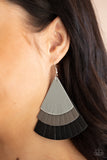 Huge Fanatic - Black Earrings - Paparazzi Accessories Earrings Bedazzle Me Pretty Mobile Fashion Boutique