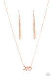 Hugs and Kisses - Copper Necklace - Paparazzi Accessories Necklace Bedazzle Me Pretty Mobile Fashion Boutique