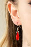 Hurricane Season - Red/Silver Necklace - Paparazzi Accessories Necklace Bedazzle Me Pretty Mobile Fashion Boutique