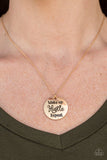 Hustle On Repeat - Gold Necklace - Paparazzi Accessories Necklace Bedazzle Me Pretty Mobile Fashion Boutique