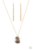 Hustle On Repeat - Gold Necklace - Paparazzi Accessories Necklace Bedazzle Me Pretty Mobile Fashion Boutique