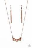 Hype Girl Glamour - Copper Necklace - Paparazzi Accessories Necklace Bedazzle Me Pretty Mobile Fashion Boutique