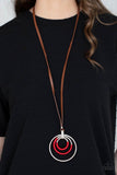 Hypnotic Happenings - Red Necklace - Paparazzi Accessories Necklace Bedazzle Me Pretty Mobile Fashion Boutique