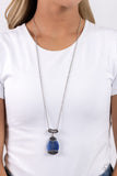 Hypnotic Headliner - Blue Necklace - Paparazzi Accessories Necklace Bedazzle Me Pretty Mobile Fashion Boutique