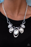 Hypnotic Twinkle - White Necklace - Paparazzi Accessories Necklace Bedazzle Me Pretty Mobile Fashion Boutique