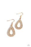I am the Party - Gold Earrings - Paparazzi Accessories Earrings Bedazzle Me Pretty Mobile Fashion Boutique