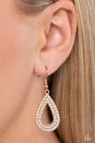 I am the Party - Gold Earrings - Paparazzi Accessories Earrings Bedazzle Me Pretty Mobile Fashion Boutique