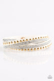I BOLD You So! - White Bracelet - Paparazzi Accessories Bracelet Bedazzle Me Pretty Mobile Fashion Boutique