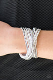 I Came To Slay - White Bracelet - Paparazzi Accessories Bracelet Bedazzle Me Pretty Mobile Fashion Boutique