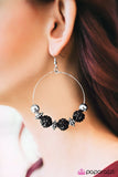 I Can Take a Compliment - Black Earrings - Paparazzi Accessories Earrings FS-Bedazzle Me Pretty Mobile Fashion Boutique