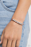 I Cant Believe It! - White Bracelet - Paparazzi Accessories Bracelet Bedazzle Me Pretty Mobile Fashion Boutique