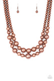 I Double Dare You - Copper Necklace - Paparazzi Accessories Necklace Bedazzle Me Pretty Mobile Fashion Boutique
