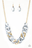 I Have A HAUTE Date - White Necklace - Paparazzi Accessories Necklace Bedazzle Me Pretty Mobile Fashion Boutique