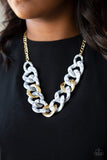 I Have A HAUTE Date - White Necklace - Paparazzi Accessories Necklace Bedazzle Me Pretty Mobile Fashion Boutique